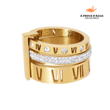 Anel Triplo Banhado em Ouro 18k