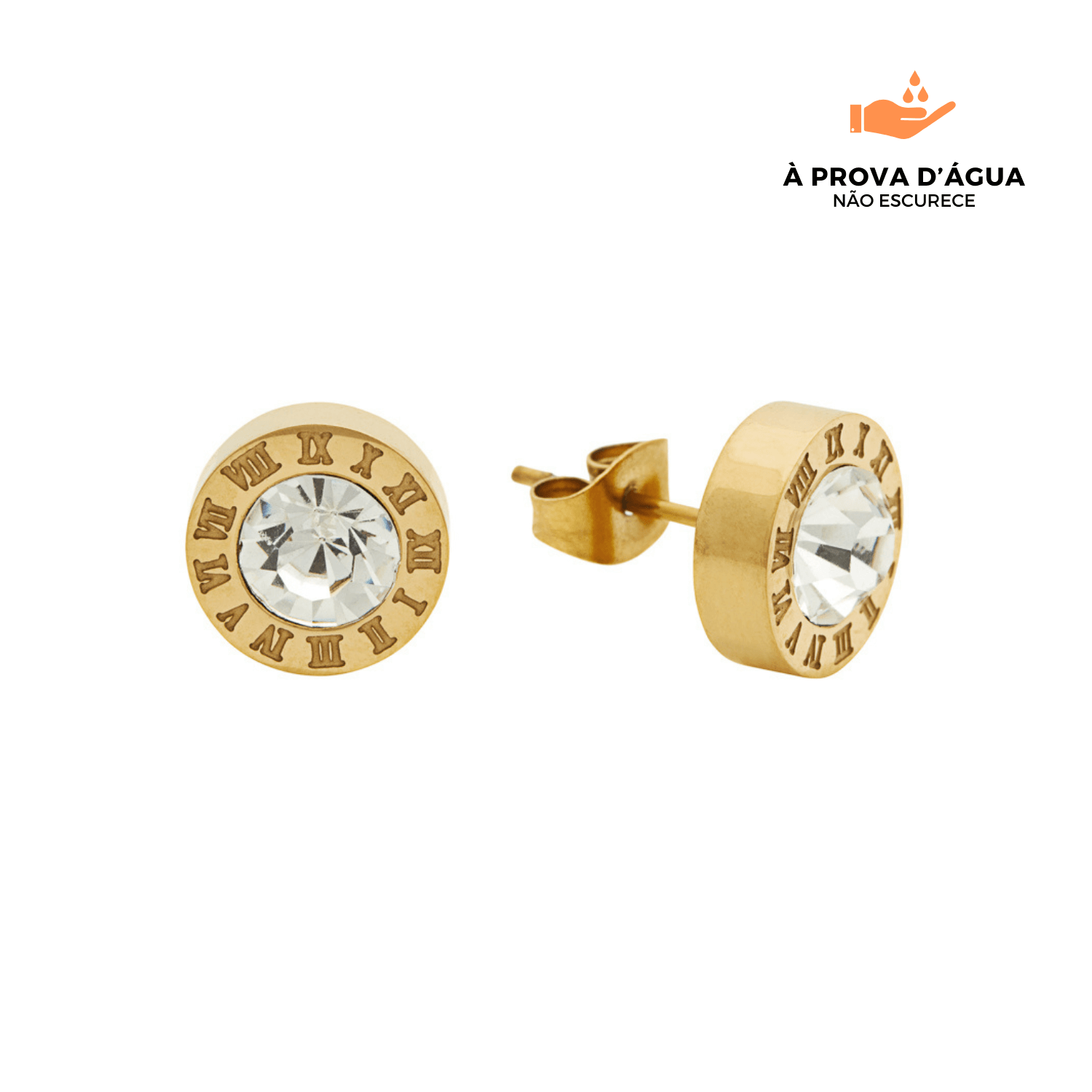 Brincos Ponto de Luz Banhados em Ouro 18k