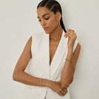 Brincos Elos com Pedras Brilhantes Banhados em Ouro 18k