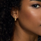 Brincos Retangular Trina Banhados em Ouro 18k