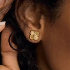 Brincos de Trevo Dourado Banhados em Ouro 18k