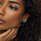 Brincos de Trevo Verde Banhados em Ouro 18k