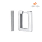 Brincos Retangular Trina Banhados em Prata