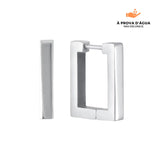 Brincos Retangular Trina Banhados em Prata