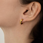 Brincos de Argola Pedras de Glamour Banhados em Ouro 18k