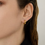 Brincos de Argola Pedras de Glamour Banhados em Ouro 18k