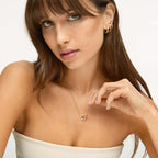 Brincos de Argola com Pedras Brilhantes 10MM Banhados em Ouro 18k