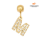 Pingente Inicial M Banhado em Ouro 18k