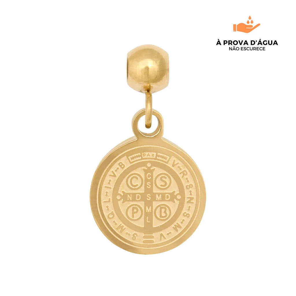 Pingente São Bento Banhado em Ouro 18k
