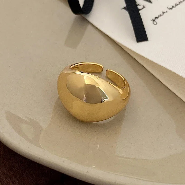 Anel Geométrico Ajustável Banhado a Ouro 18K – Prata 925 Esterlina