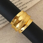 Anel Geométrico Ajustável Banhado a Ouro 18K – Prata 925 Esterlina