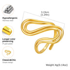 Anel Dourado Abstrato em Aço Inoxidável –  Joia Minimalista Banhada a Ouro 18K