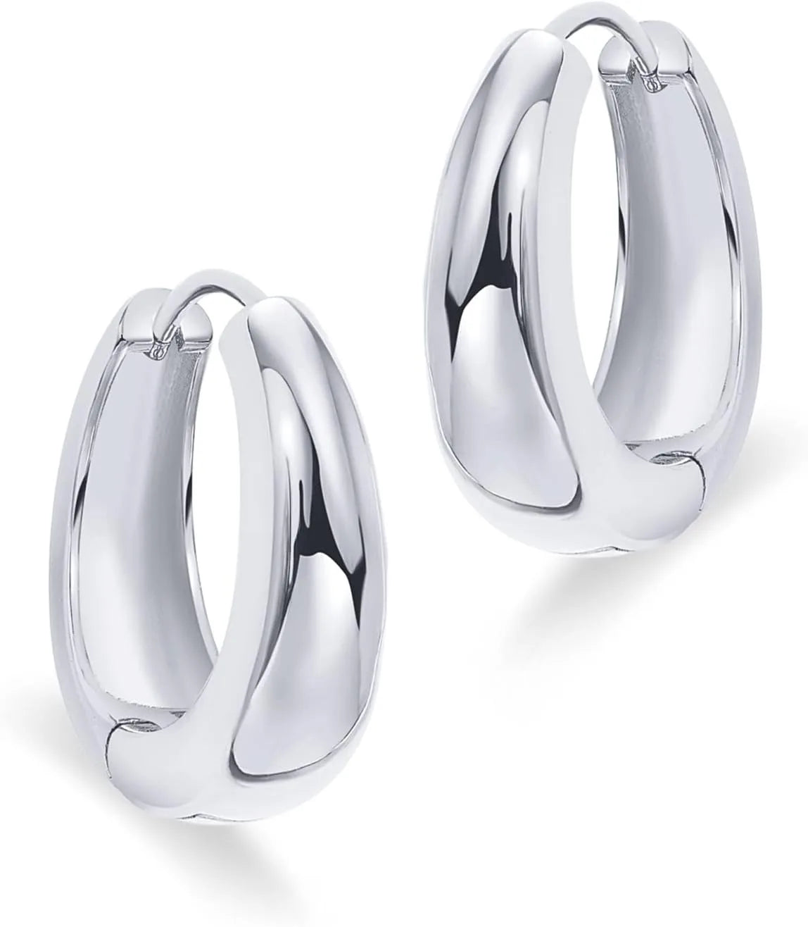 Brincos de Argola Grossa Banhados a Ouro 14K em Prata 925 – Estilo Minimalista e Elegante