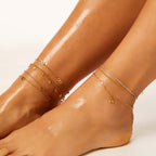 Tornozeleira Conchas Banhado em Ouro 18k