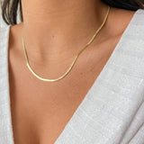 Colar Malha Snake Fina 2mm Banhado em Ouro 18k